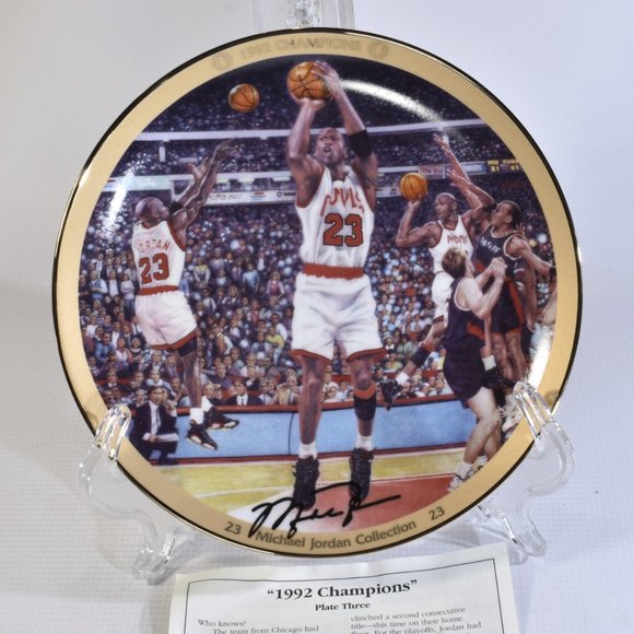Michael Jordan 1992 Champions Collector Plate Bradford Exchange Upper Deck - Picture 1 of 5